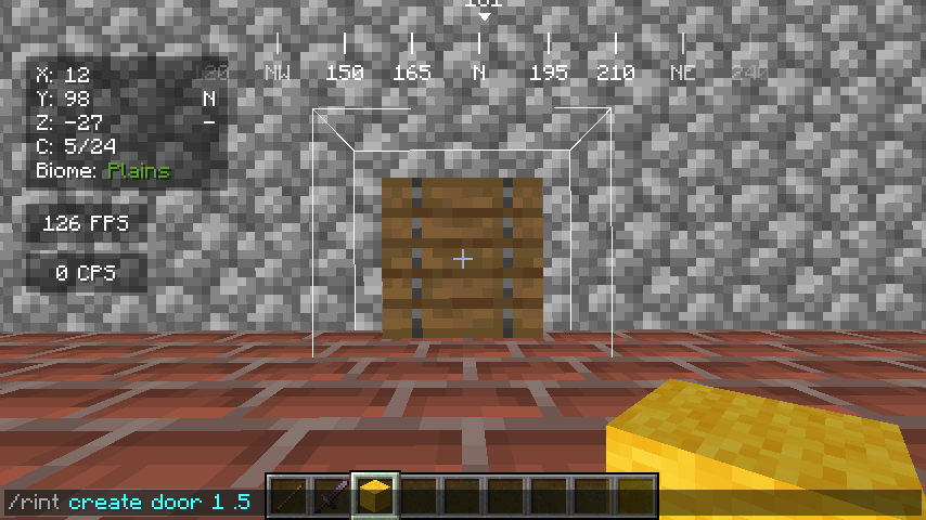 Photo showing the command based on location in-game