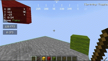 Photo showing the command based on wand selection in-game